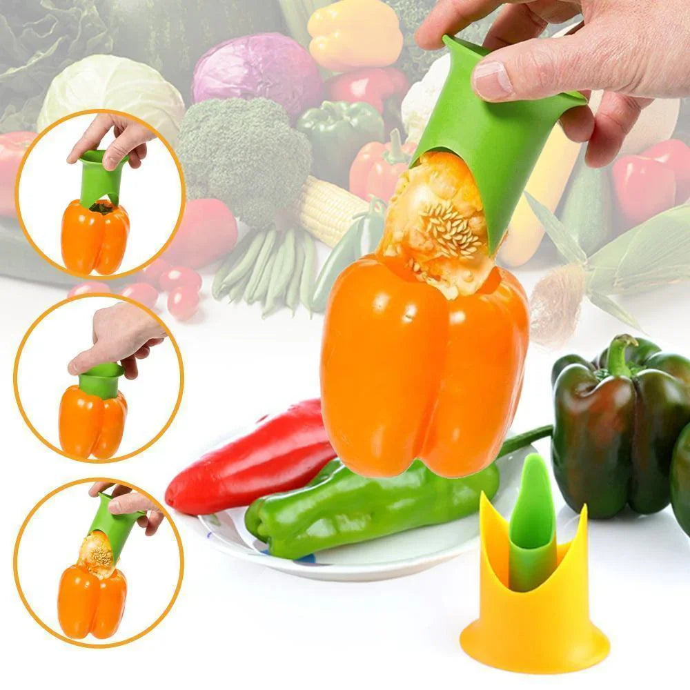 Set aus 2 Paprika-Entkernern für schnelles Entkernen