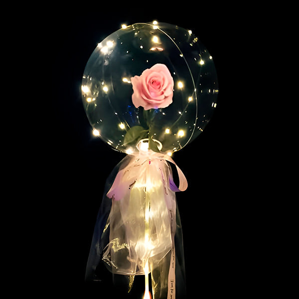 Magischer LED-Ballon mit ewiger Rose