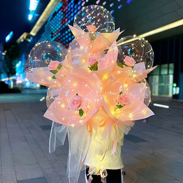 Magischer LED-Ballon mit ewiger Rose