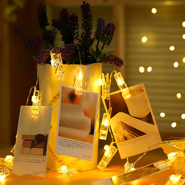 LED-Lichterkette mit Klammern