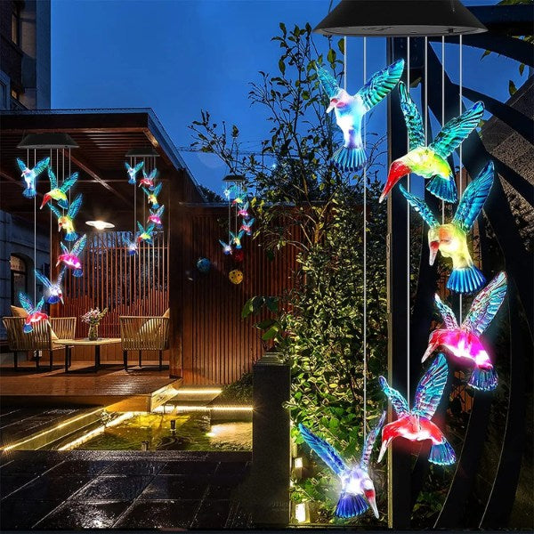 Solarbetriebenes Windspiel mit Farbwechsel
