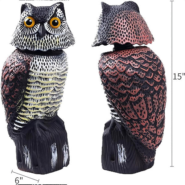 Naturnahe Garten-Eule mit drehbarem Kopf