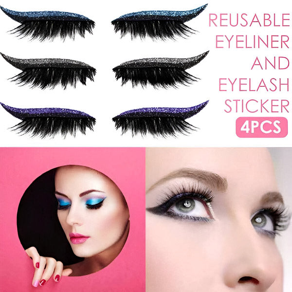 Eyeliner & Wimpern in einem - wiederverwendbar (4 Stk.)