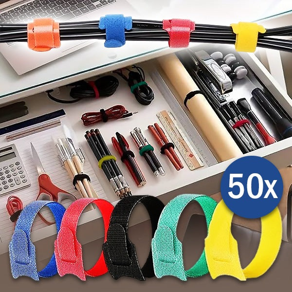 Wiederverwendbare Klett-Kabelbinder (50 Stk.)
