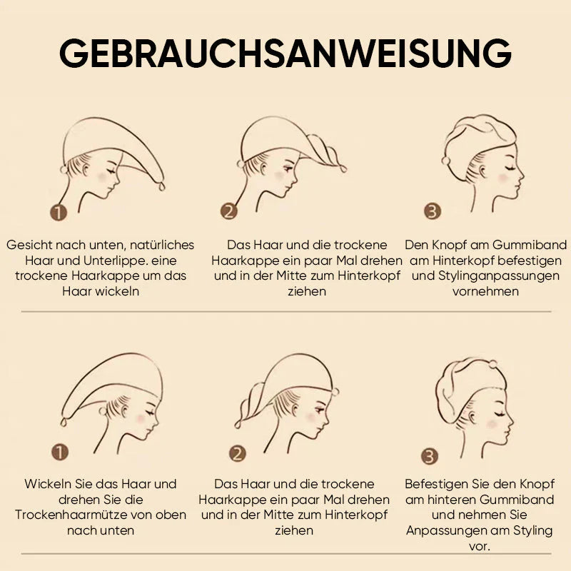 Saugstarke Mikrofaser-Haartrockenkappe