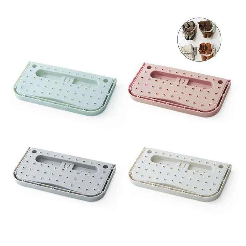 Platzsparendes Schuhregal mit Wandhalterung