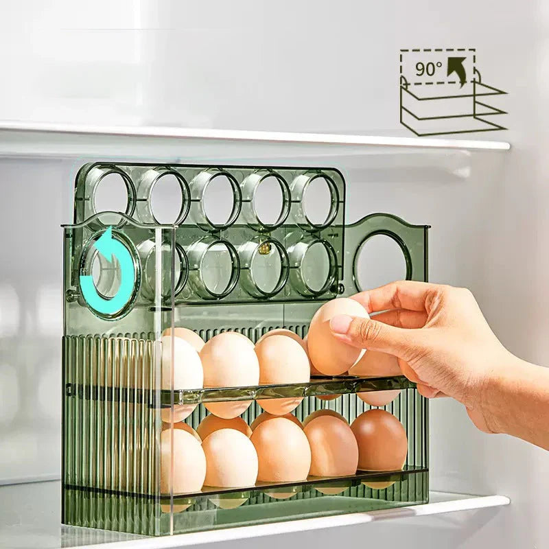 Selbstrotierende Eierbox für längere Frische