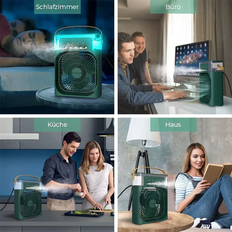 Multifunktionaler Ventilator mit Luftbefeuchtung & Kühlung