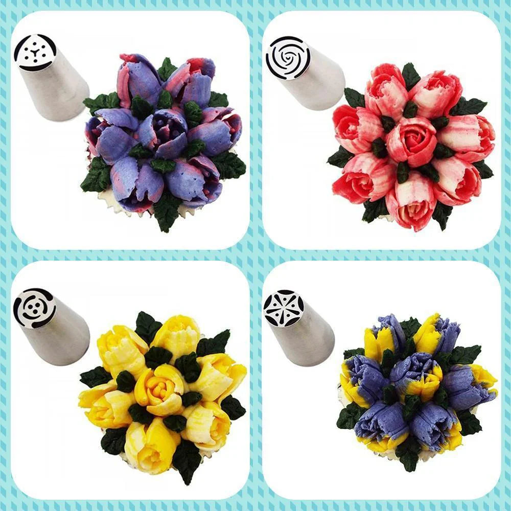 Edelstahl-Spritztüllen-Set für kreative Tortendeko (13 Stk.)