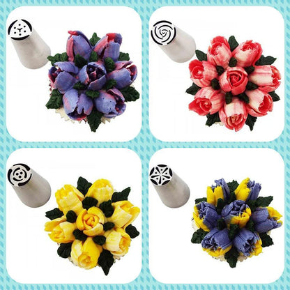 Edelstahl-Spritztüllen-Set für kreative Tortendeko (13 Stk.)