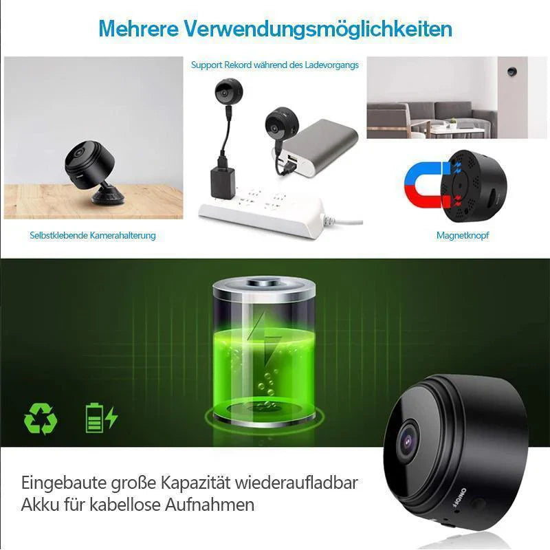 Hochauflösende Mini-Überwachungskamera mit Magnet