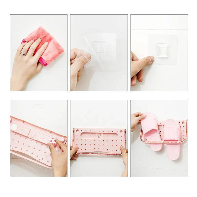 Platzsparendes Schuhregal mit Wandhalterung