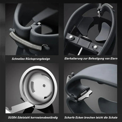 Edelstahl-Eierschneider mit Öffnungsmechanismus