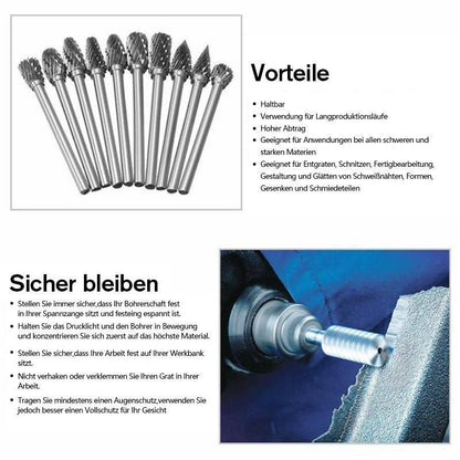 Präzise Wolframstahl-Schleifköpfe (10 Stk.)