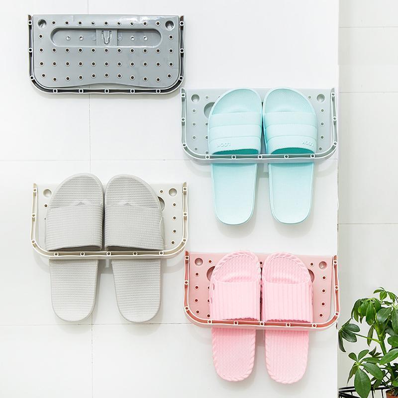 Platzsparendes Schuhregal mit Wandhalterung