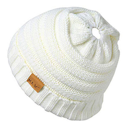 Handgefertigte Ponytail-Beanie für Damen