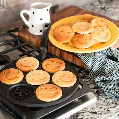 Pfannkuchenpfanne mit Smiley-Motiven