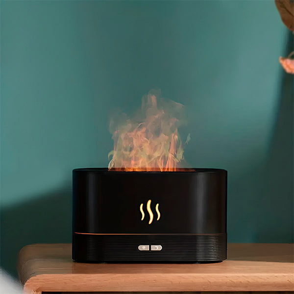 Innovativer Luftbefeuchter mit realistischem Flammeneffekt