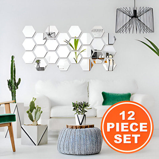 Spiegel-Wandaufkleber mit 3D-Effekt – Elegantes Raumdesign (12 Stk.)