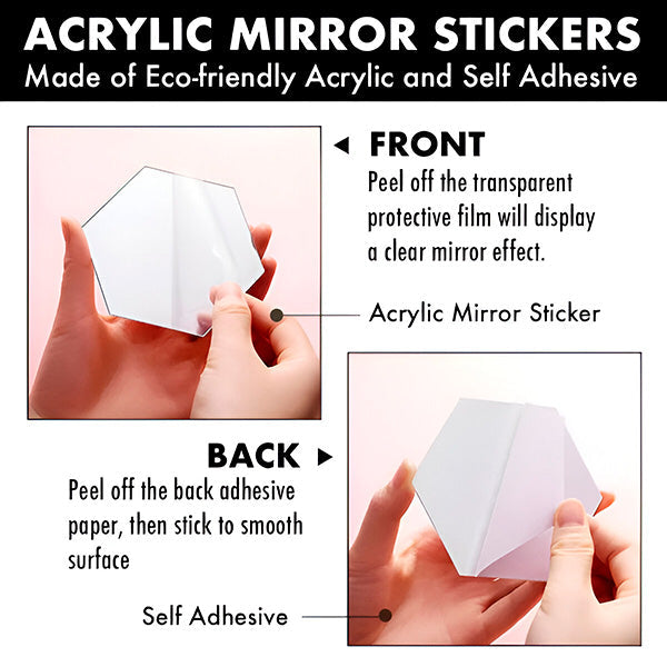 Spiegel-Wandaufkleber mit 3D-Effekt – Elegantes Raumdesign (12 Stk.)