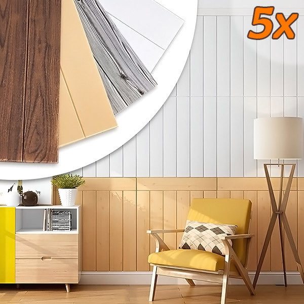 3D-Holzdekor-Paneele selbstklebend (5 Stk.)