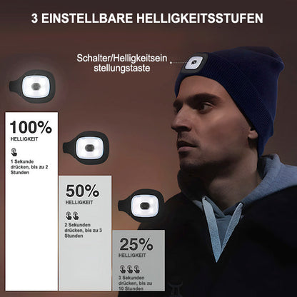 Bequeme Wintermütze mit integrierter LED-Leuchte