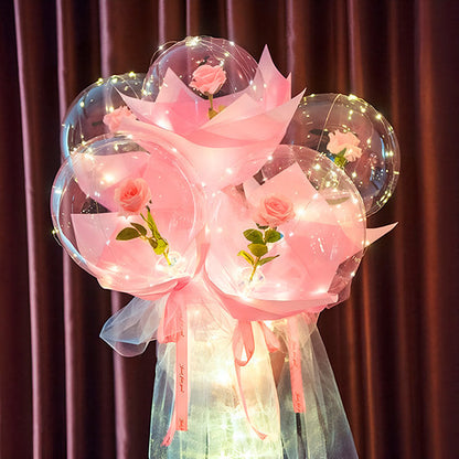 Magischer LED-Ballon mit ewiger Rose