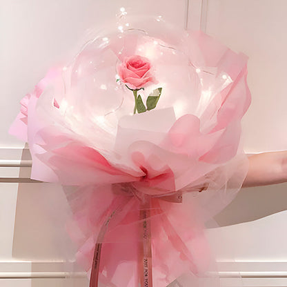 Magischer LED-Ballon mit ewiger Rose