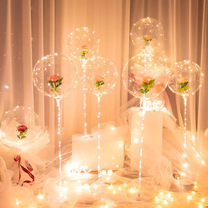 Magischer LED-Ballon mit ewiger Rose