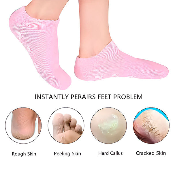 Rosa Silikon-Fußpflegesocken