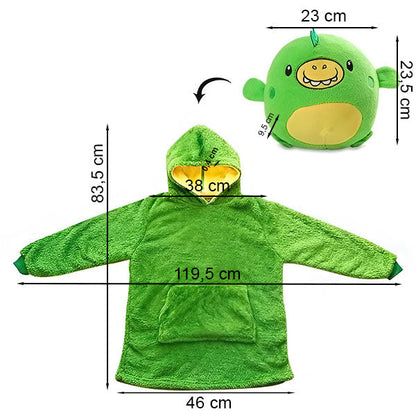 Verwandlungs-Kissen mit Hoodie & Spielzeug