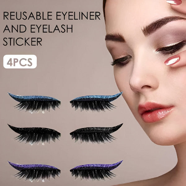 Eyeliner & Wimpern in einem - wiederverwendbar (4 Stk.)