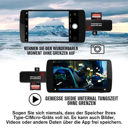 Universeller USB-C & Micro-USB Kartenleser