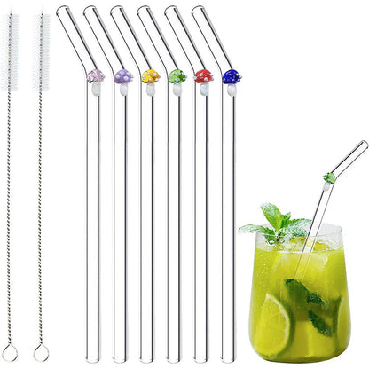 Wiederverwendbare Glasstrohhalme im Set
