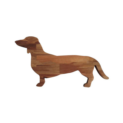 Holz-Servierplatte im Dackel-Design